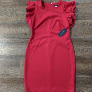 Tommy Hilfiger Red Ruffle Sleeve Dress
